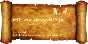 Márta Annamária névjegykártya